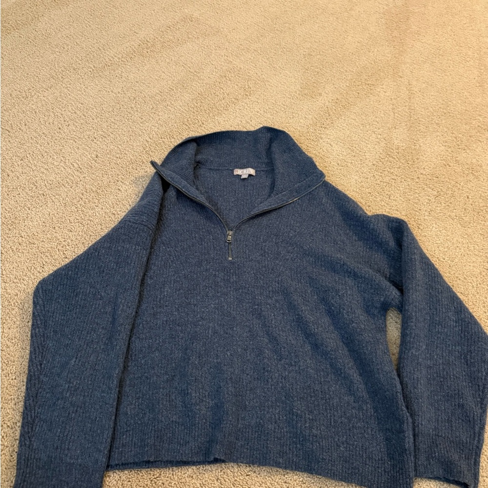 J Crew Blue Half-Zip Sweater